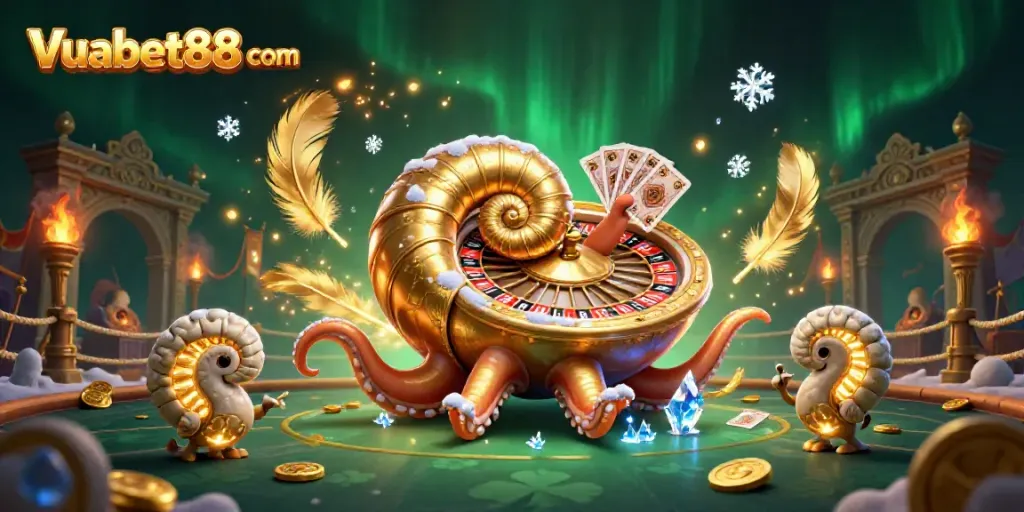 Engage in thrilling gameplay at Vuabet88 com with a vibrant 3D depiction of ancient themes and casino excitement.