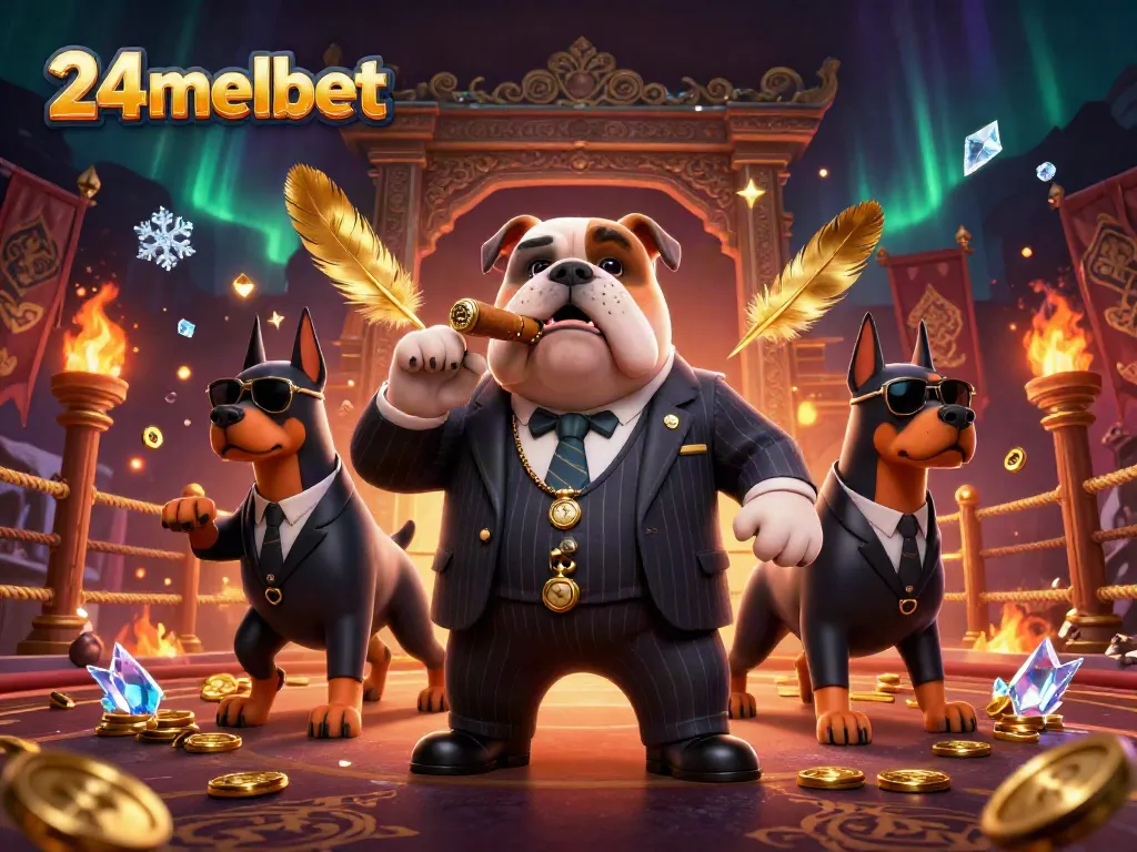 Experience the thrill of gambling at 24melbet with a dynamic 3D casino illustration featuring engaging characters.