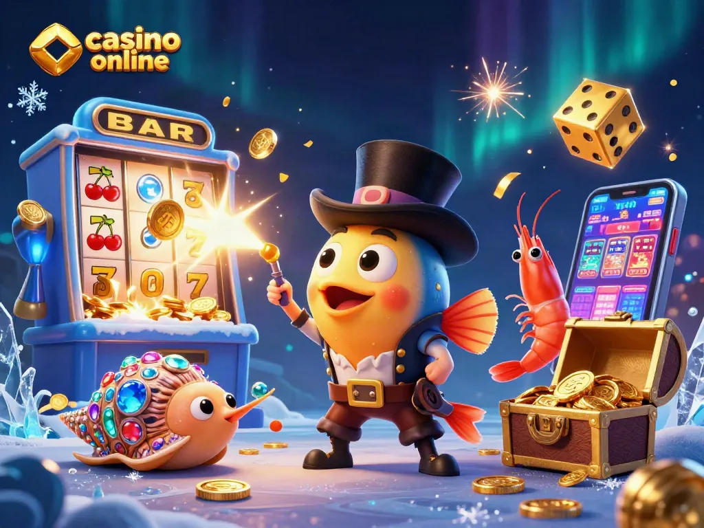 Disfruta de una experiencia única en casino online con entretenidos elementos de juego como tragamonedas y premios brillantes.