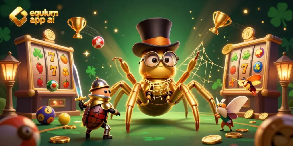 Engage with equlum app ai for your ultimate casino experience featuring dynamic slot elements and a heroic beetle.