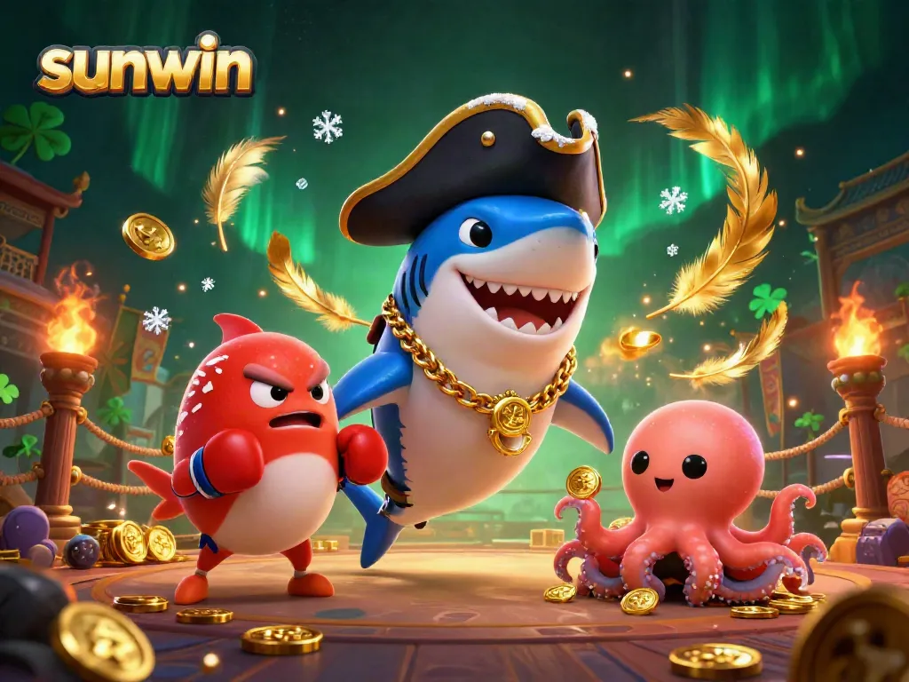 Experience immersive gaming with Sunwin's vibrant casino elements and colorful characters.
